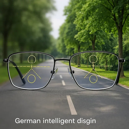 Unisex Progressive Multifocal Reading Glasses with Blue Light and Scratch-Resistant Lenses