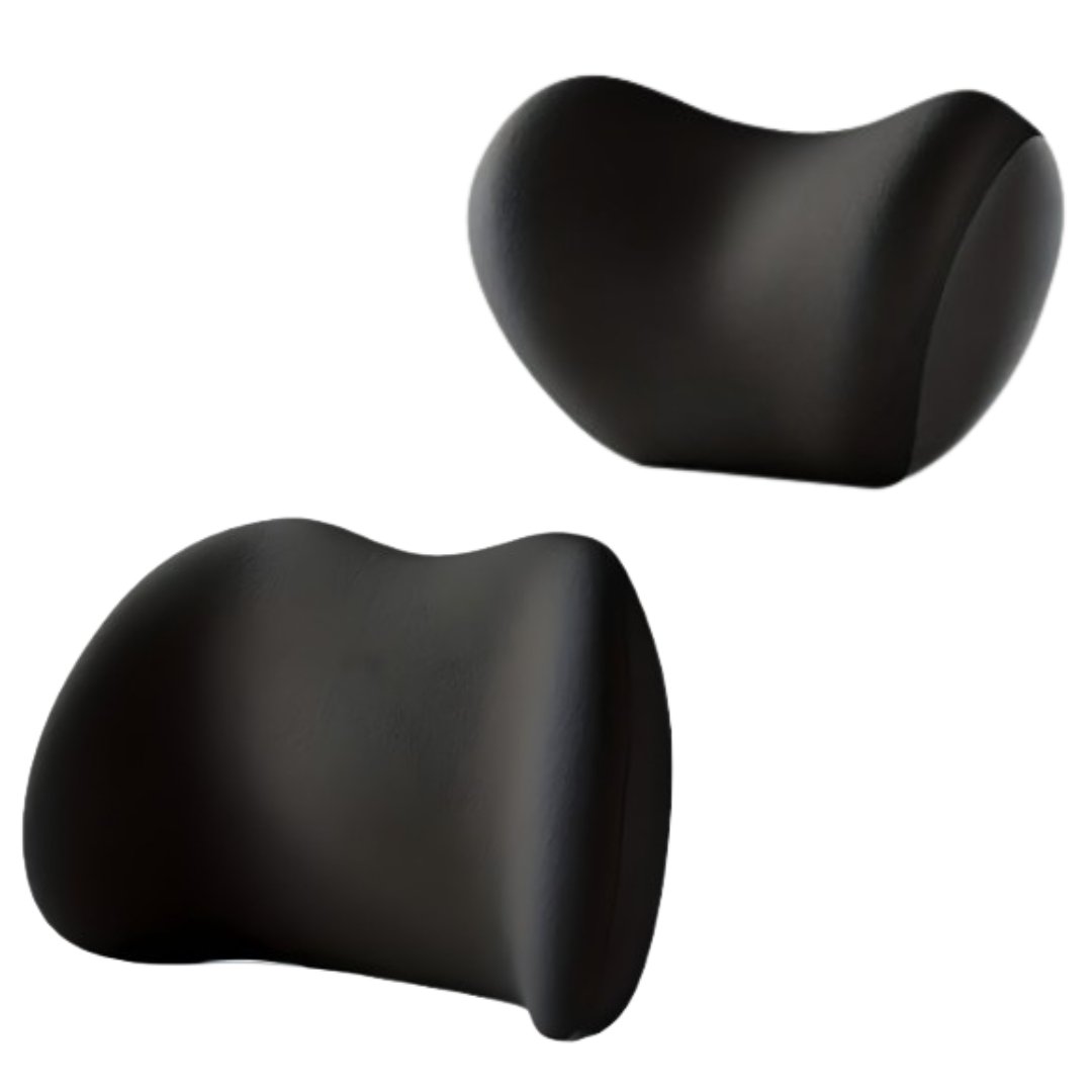 Car Seat Neck and Lumbar Support Set with Memory Foam Ergonomic Cushions