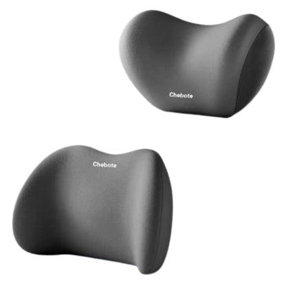 Car Seat Neck and Lumbar Support Set with Memory Foam Ergonomic Cushions