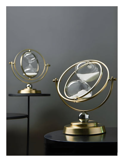 Elegant Gold Frame Hourglass Timer with Black or White Sand 30 or 60 Minute Timing