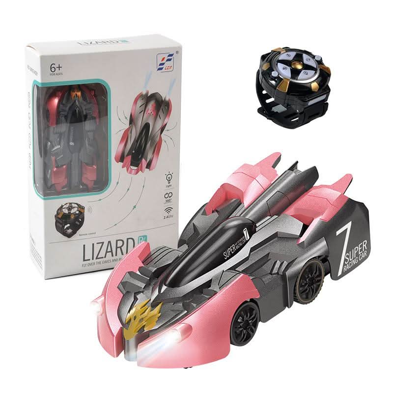 Vacuum RC Stunt Car with 360° Spins and LED Lights for Kids
