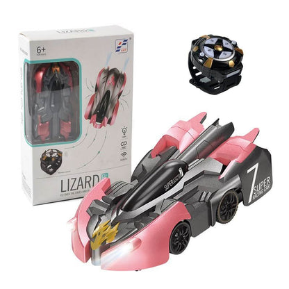 Vacuum RC Stunt Car with 360° Spins and LED Lights for Kids