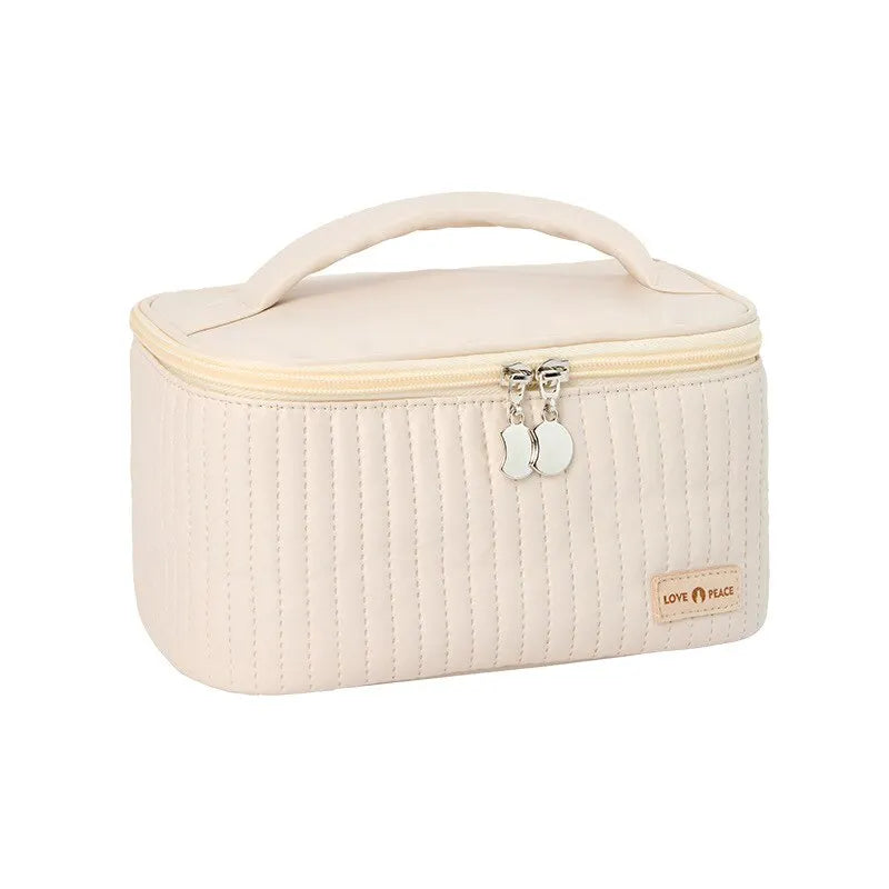 Vegan Leather Cosmetic Organiser with Multiple Compartments for Travel and Beauty Essentials