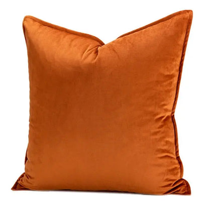 Velvet Cushion Cover with Flannel Trim and Hidden Zip