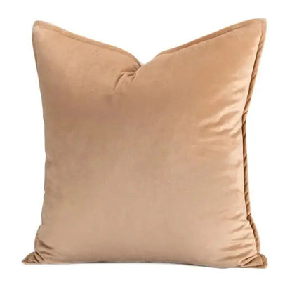 Velvet Cushion Cover with Flannel Trim and Hidden Zip