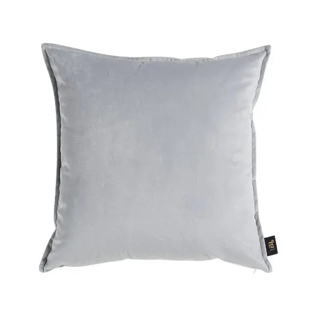 Velvet Cushion Cover with Flannel Trim and Hidden Zip