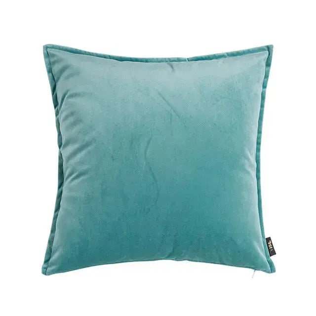 Velvet Cushion Cover with Flannel Trim and Hidden Zip