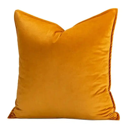 Velvet Cushion Cover with Flannel Trim and Hidden Zip