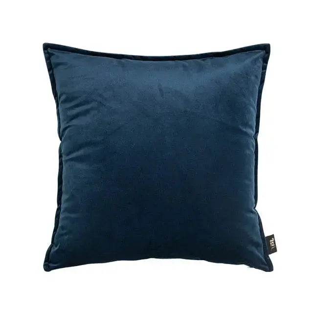 Velvet Cushion Cover with Flannel Trim and Hidden Zip