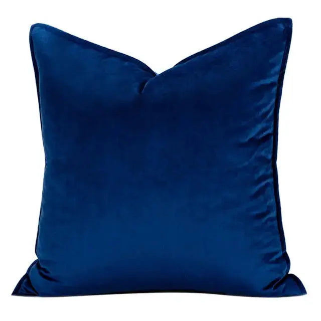 Velvet Cushion Cover with Flannel Trim and Hidden Zip
