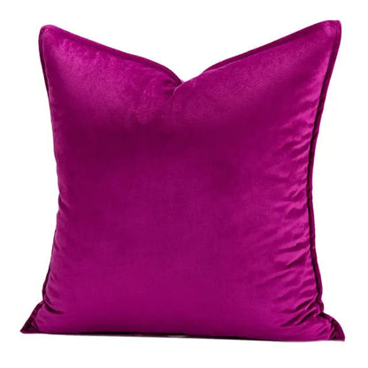 Velvet Cushion Cover with Flannel Trim and Hidden Zip