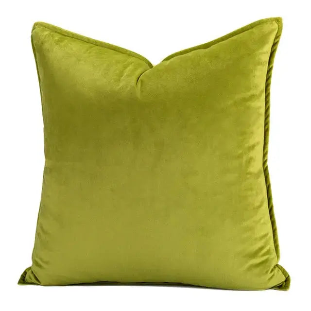 Velvet Cushion Cover with Flannel Trim and Hidden Zip