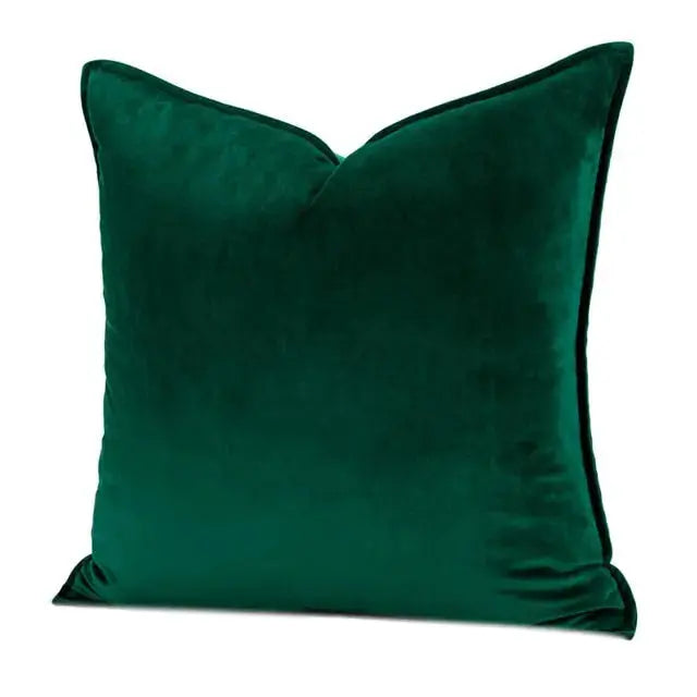 Velvet Cushion Cover with Flannel Trim and Hidden Zip