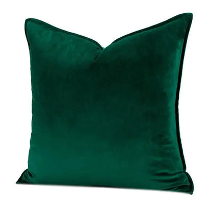 Velvet Cushion Cover with Flannel Trim and Hidden Zip