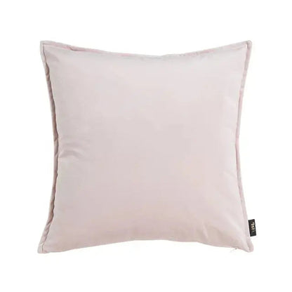 Velvet Cushion Cover with Flannel Trim and Hidden Zip