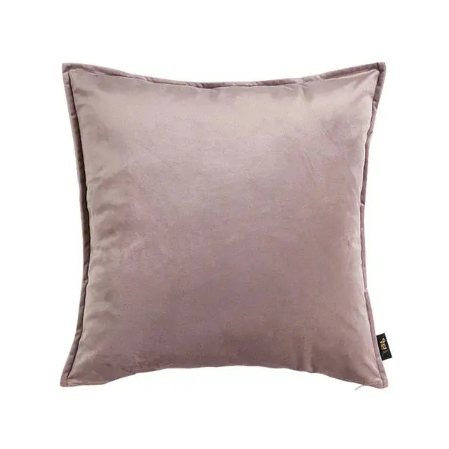 Velvet Cushion Cover with Flannel Trim and Hidden Zip