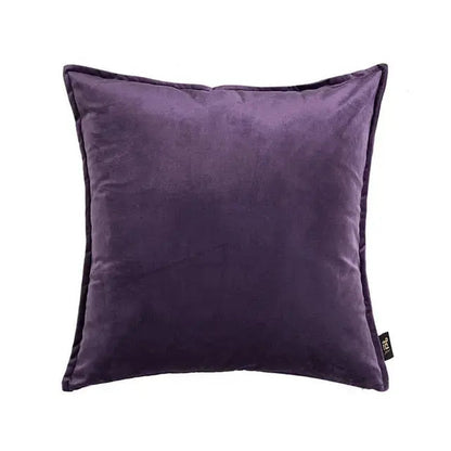 Velvet Cushion Cover with Flannel Trim and Hidden Zip