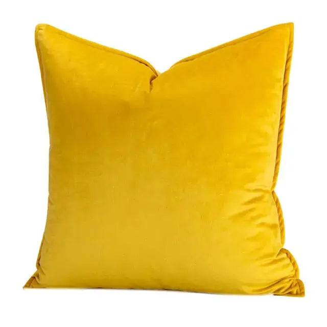 Velvet Cushion Cover with Flannel Trim and Hidden Zip