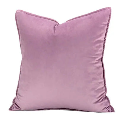 Velvet Cushion Cover with Flannel Trim and Hidden Zip