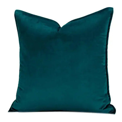 Velvet Cushion Cover with Flannel Trim and Hidden Zip