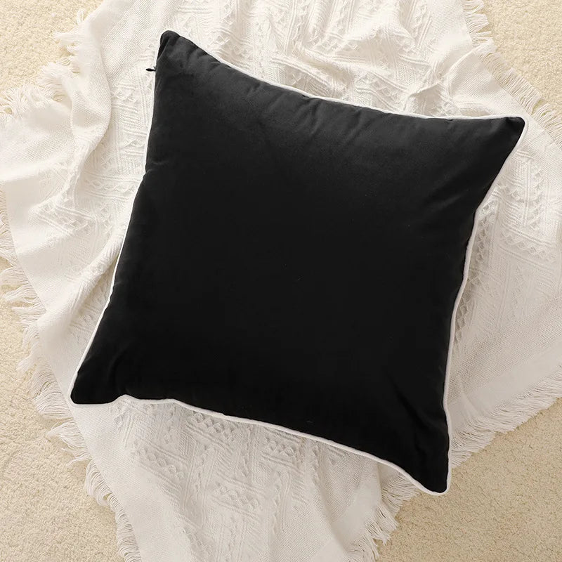 Velvet Cushion Cover with Refined Hem Detailing