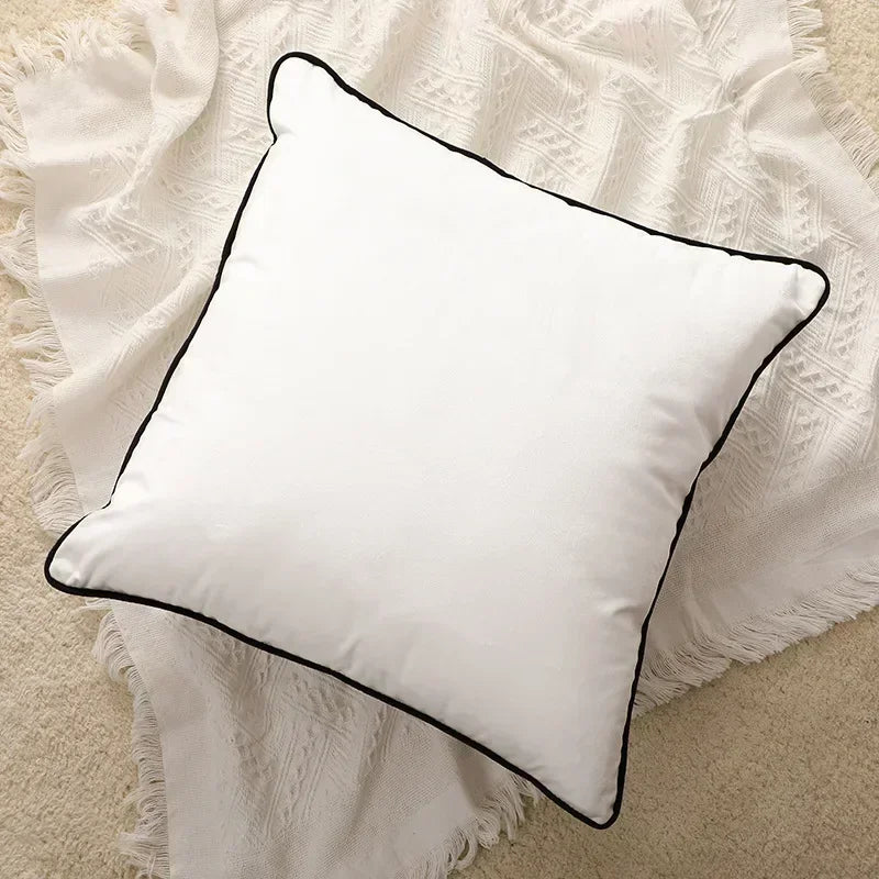 Velvet Cushion Cover with Refined Hem Detailing