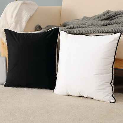 Velvet Cushion Cover with Refined Hem Detailing