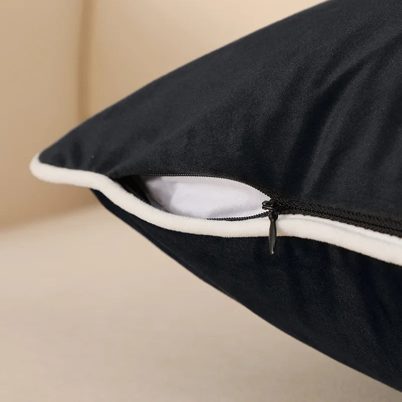 Velvet Cushion Cover with Refined Hem Detailing