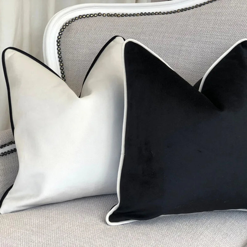 Velvet Cushion Cover with Refined Hem Detailing
