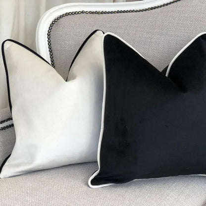 Velvet Cushion Cover with Refined Hem Detailing