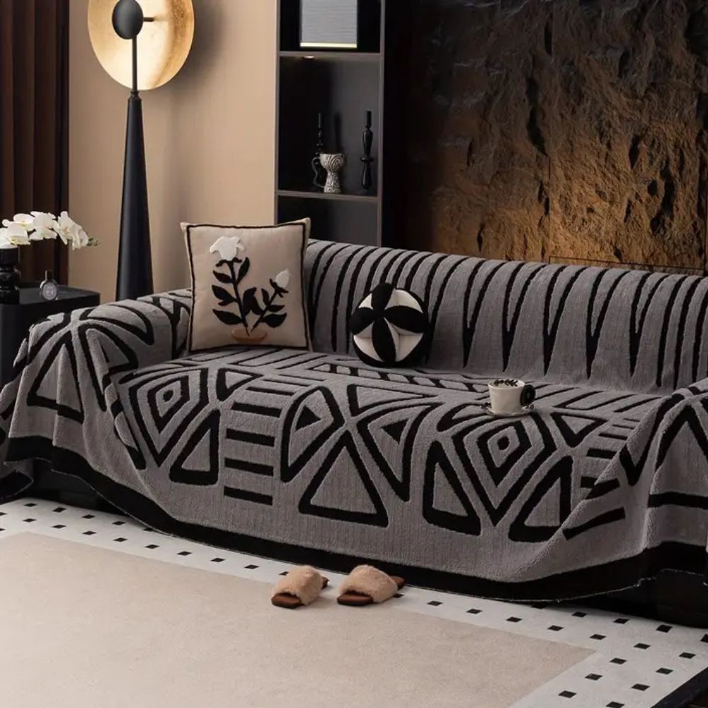 Velvet Microfibre Sofa Cover – Stretch Fit with Anti-Slip Design