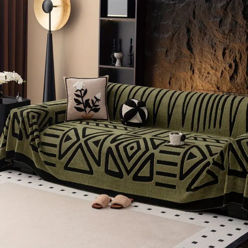 Velvet Microfibre Sofa Cover – Stretch Fit with Anti-Slip Design