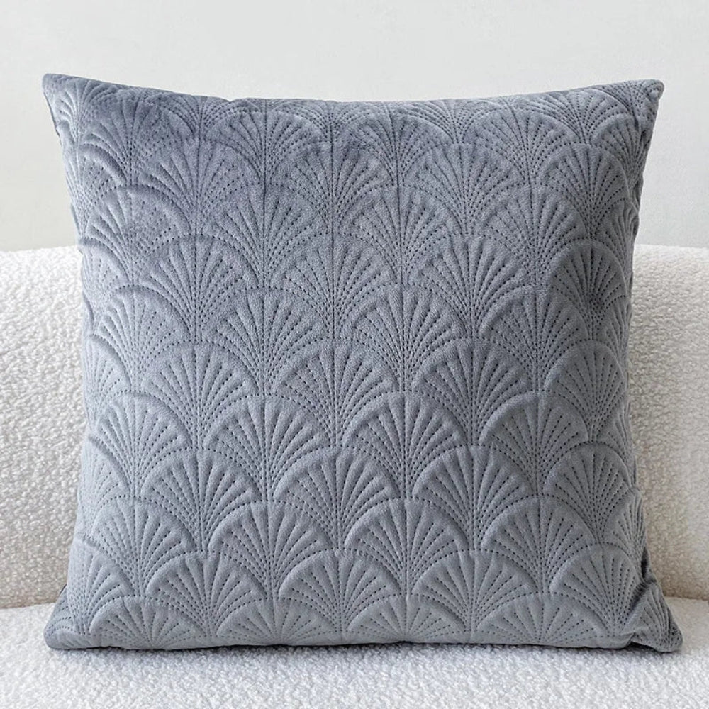 Velvet Shell Cushion Cover with Elegant Coastal-Inspired Design