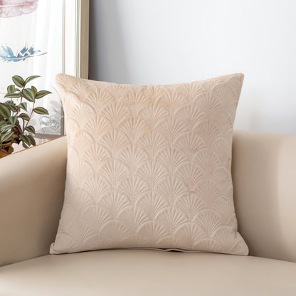 Velvet Shell Cushion Cover with Elegant Coastal-Inspired Design