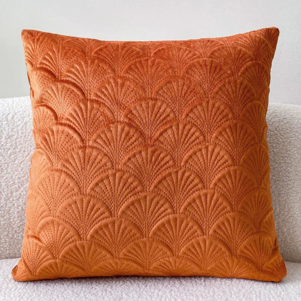 Velvet Shell Cushion Cover with Elegant Coastal-Inspired Design