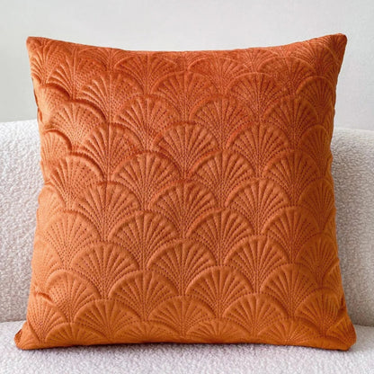 Velvet Shell Cushion Cover with Elegant Coastal-Inspired Design
