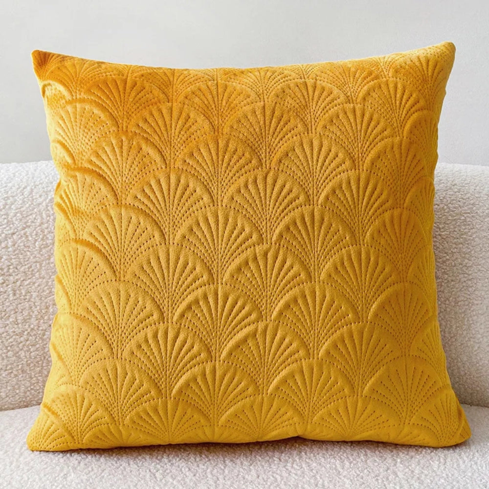 Velvet Shell Cushion Cover with Elegant Coastal-Inspired Design