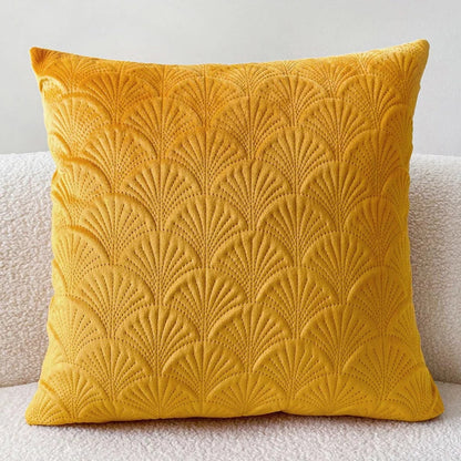 Velvet Shell Cushion Cover with Elegant Coastal-Inspired Design