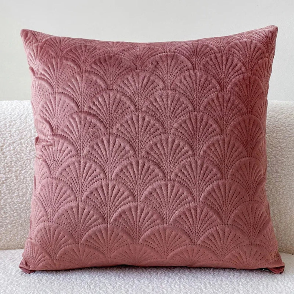 Velvet Shell Cushion Cover with Elegant Coastal-Inspired Design