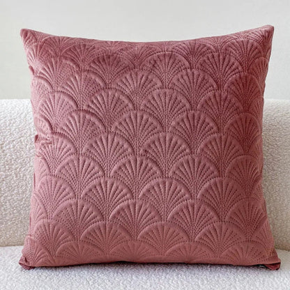Velvet Shell Cushion Cover with Elegant Coastal-Inspired Design