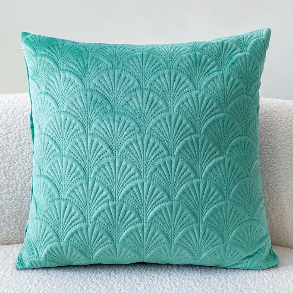 Velvet Shell Cushion Cover with Elegant Coastal-Inspired Design