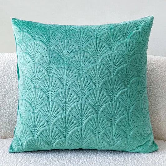 Velvet Shell Cushion Cover with Elegant Coastal-Inspired Design