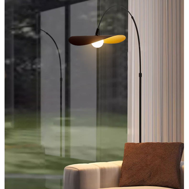 Wabi Sabi Handcrafted Iron and Acrylic Floor Lamp with Adjustable Height