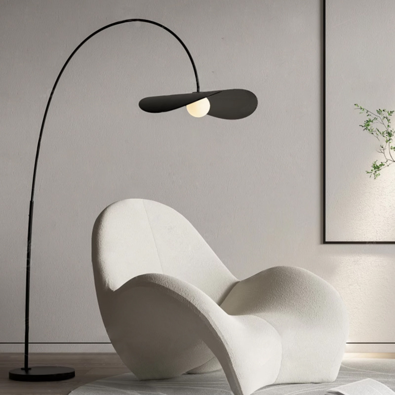 Wabi Sabi Handcrafted Iron and Acrylic Floor Lamp with Adjustable Height