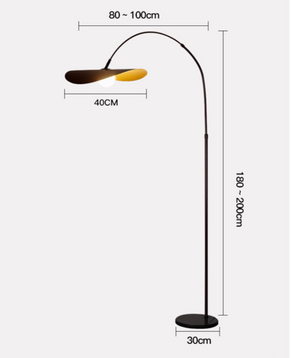 Wabi Sabi Handcrafted Iron and Acrylic Floor Lamp with Adjustable Height