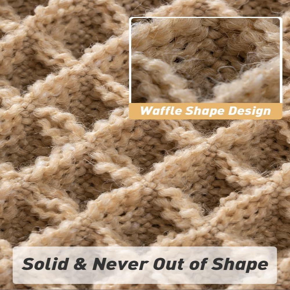 Waffle Texture Bath Mat with Soft Feel and High Water Absorption