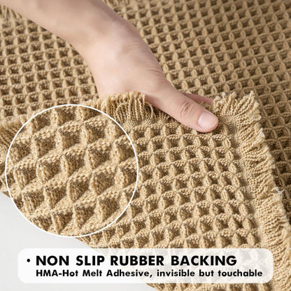 Waffle Texture Bath Mat with Soft Feel and High Water Absorption