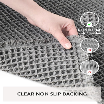 Waffle Texture Bath Mat with Soft Feel and High Water Absorption
