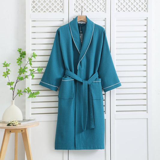 Waffle Weave Cotton Bathrobe with Soft, Breathable Comfort