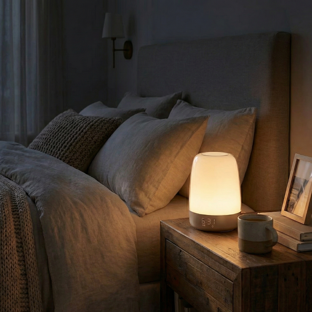 Wake-Up Light Alarm Clock with Sunrise Simulation and Dimmable LED